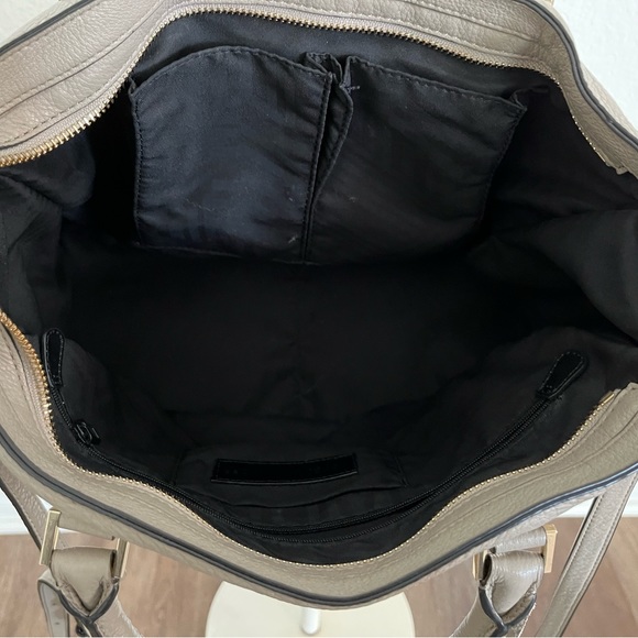 Rebecca Minkoff Gray Taupe Regan Satchel Purse - Picture 4 of 9